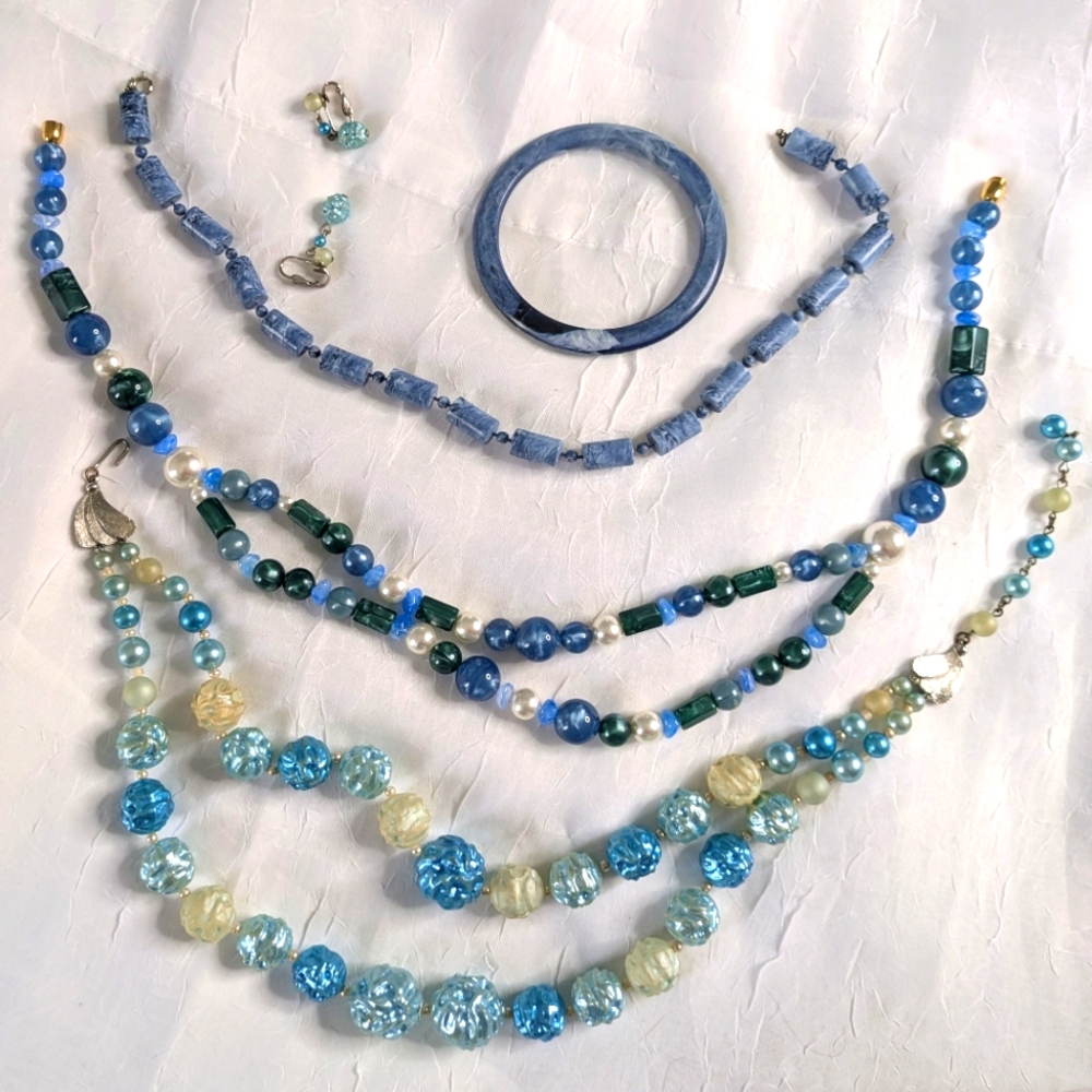 Vintage Blue Costume Jewelry - 3 Sets